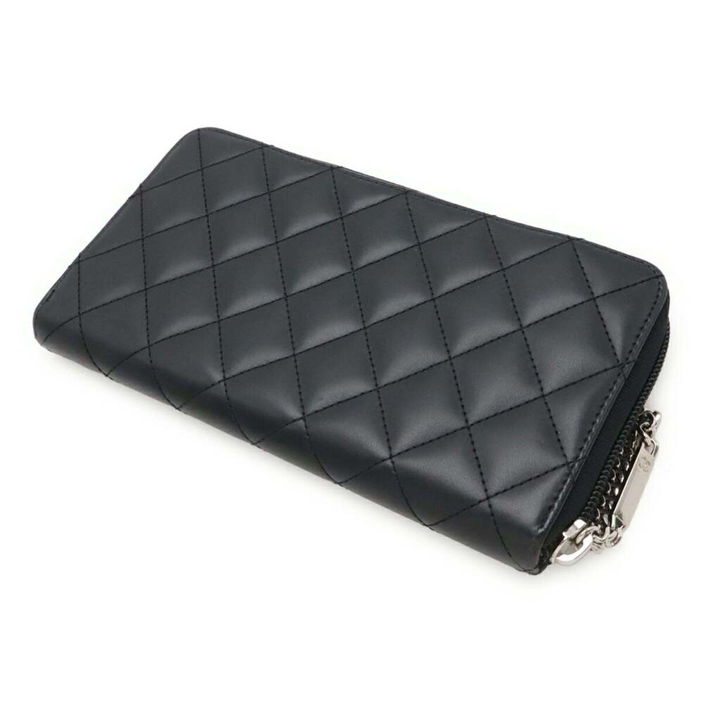 CHANEL Authentic Black Leather Logo Wallet - Picture 3 of 10